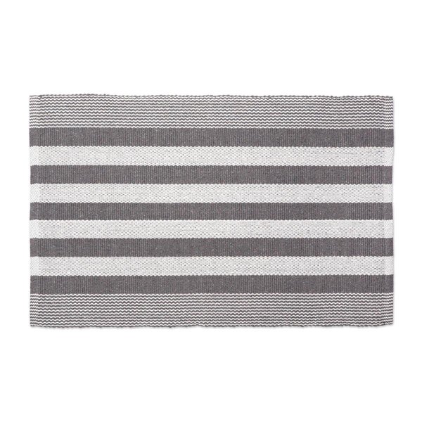 Design Imports Gray Cabana Stripe Recycled Yarn Rug2 x 3 ft. CAMZ11082